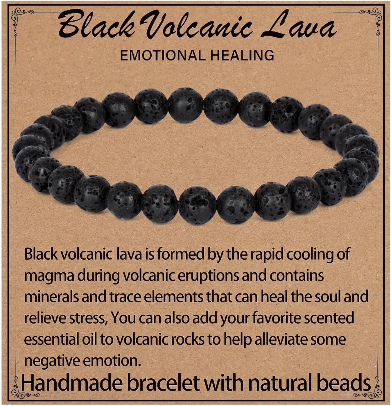LPBeads Handmade Natural Gemstone Stretch Elastic Bracelet Healing Crystal Round Stone Beads Jewelry Gifts for Women Men