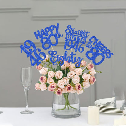 15 PCS 50th Birthday Centerpiece Sticks Fifty Happy 50th Straight Outta 1976 Table Flower Centerpieces Sticks Cheers to 50 Floral Decorations for 50th Birthday Party Centerpieces Supplies Black