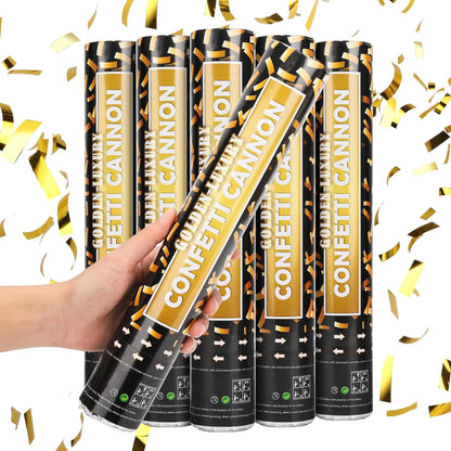 5 Pack Confetti Cannon Biodegradable, 12 Inch Confetti Poppers Graduation, Suitable for Graduation Wedding Birthday Parties and New Year's Eve Celebration