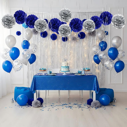 12Pcs Purple and Gold Hanging Tissue Paper Pom Poms,Pompoms Flowers for Ceiling Party Decorations(Purple,Light Purple,Gold)