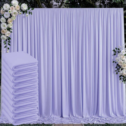 10 ft x 10 ft Wrinkle Free White Backdrop Curtains for Wedding Parties, Polyester Photography Backdrop Drapes for Birthday Parties Stage Backdrop Stand, 2 Panels 5x10FT Background Curtains