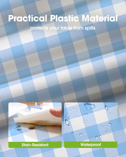 Pureegg Plastic Table Cloth 10 Pack, 54 x 108 Inch Disposable Table Cloths for Party, Picnic and Wedding, Rectangle, White - Colors B