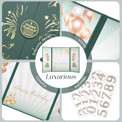 Rose Gold Birthday Party Decorations,18" x 12" Creative Birthday Decorations Guest Sign in Book Alternative, for Men and Women of All Ages, Happy Birthday Party Supplies