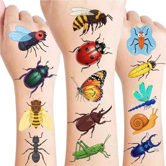 Watercolor Animals Temporary Tattoos for Kids - 96 PCS Individually Cute Animals Temporary Tattoos Stickers for Girls Boy Body Arm Shoulder Birthday Party Decorations Favors Supplies Gifts for Kids