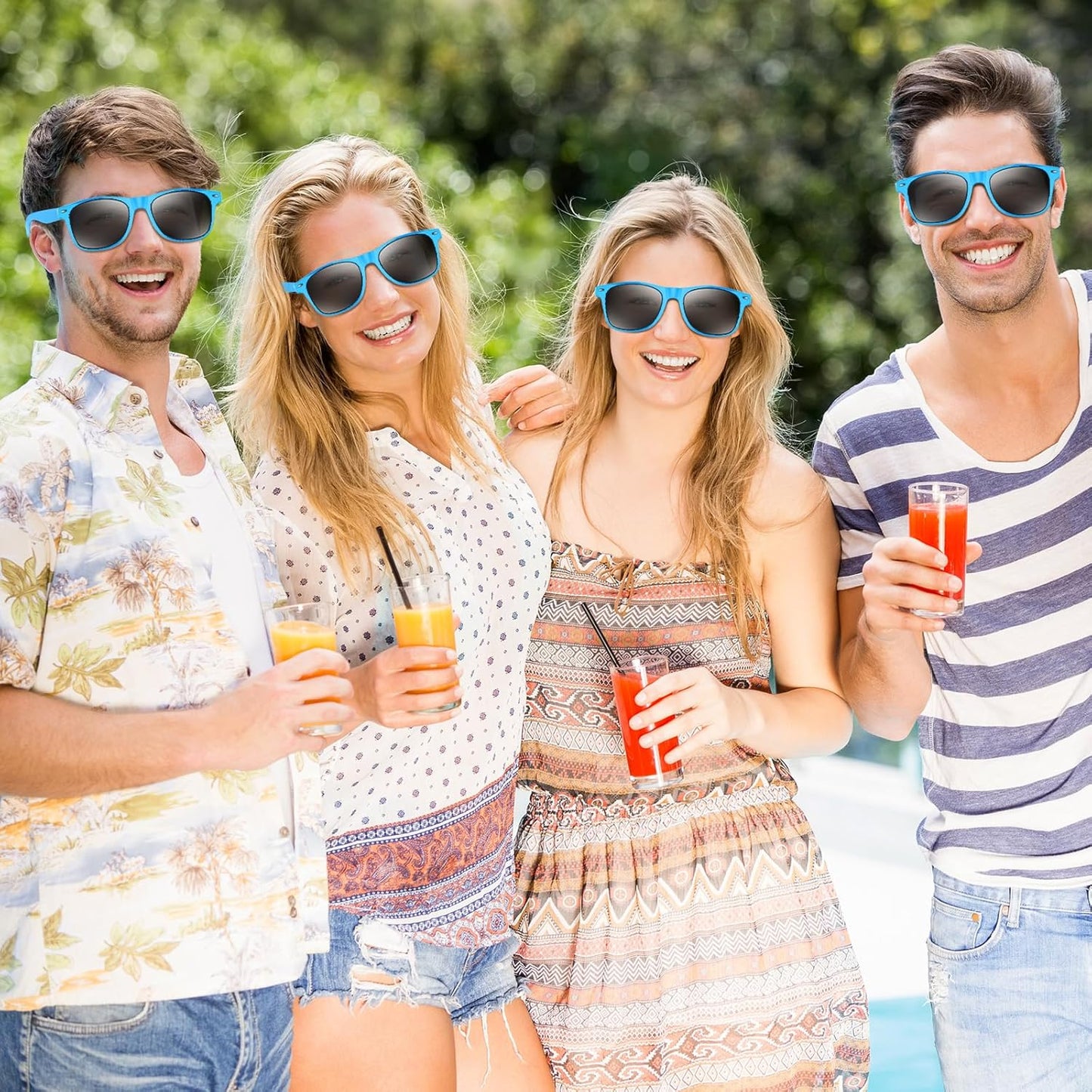 NEBURORA 6 Pack Black Sunglasses Bulk Retro Black Shades Party Sunglasses for Adult Men Women Summer Beach Party Accessories