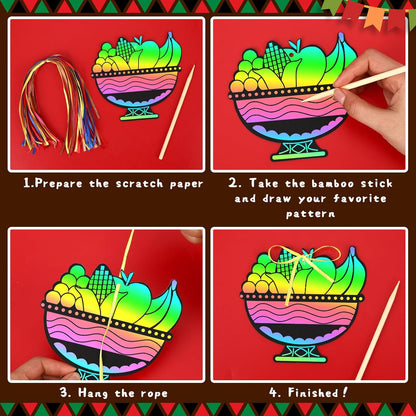 JULMELON 36 PCS Ocean Crafts, Rainbow Scratch Art Under The Sea Party Favors DIY Magic Color Summer Ocean Animals Scratch Cards for Summer Party Favors School Activities