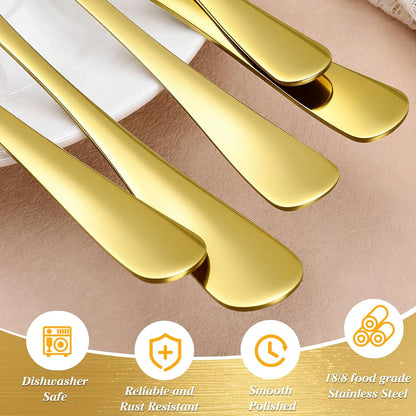 10PCS 18/8 Stainless Steel Serving Utensils Set for Parties, Kitchen Serving Tools-Include Serving Spoons, Slotted Spoons, Serving Forks Tongs Soup Ladle, Cake Pie Server for Buffet, Wedding