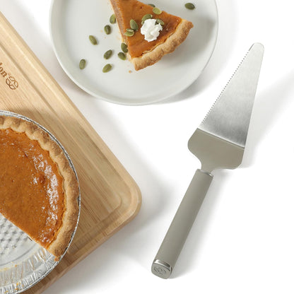 Calphalon Edge Stainless Steel Pie Server w/Thermoplastic Rubber Handle - Taupe