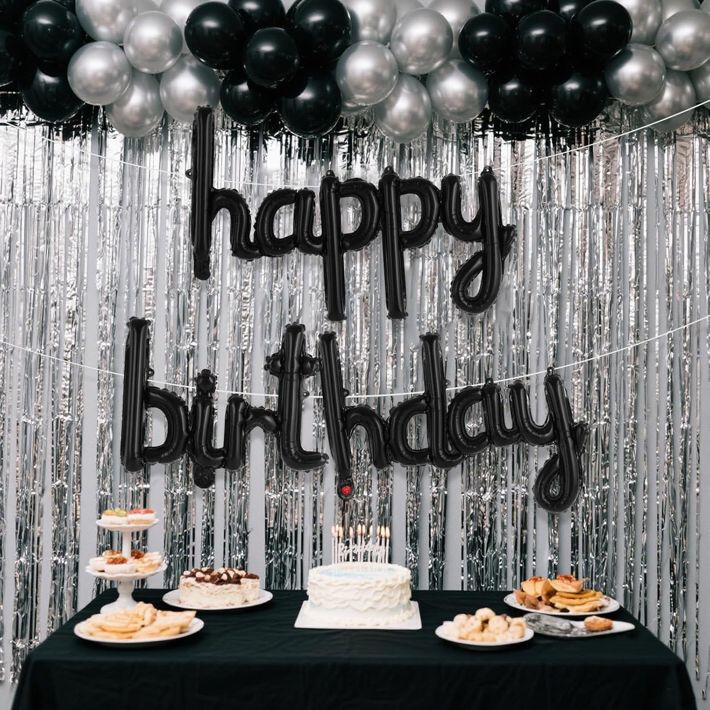 Happy Birthday Balloons Banner Foil Letters Balloons Connected, Personalized Birthday Signs for Women Men Boys Girls Birthday Party Decorations, Small Gold