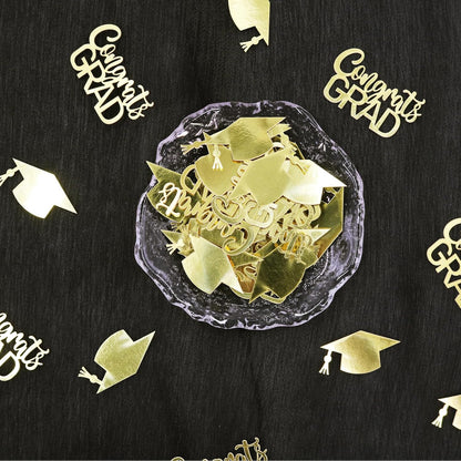 200PC Gold Graduation Confetti Class of 2026 Congrats Grad Confetti for Table Grad Cap Scatters for Graduation party decorations 2026