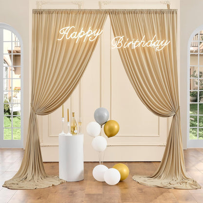 10ftx10ft Black Backdrop Curtains for Weddings Parties, Wrinkle Free 2 Panels Silky Polyester Photo Backdrop Drapes Back Drop Cloth Drapery for Birthday Mother'sDay Photography Background