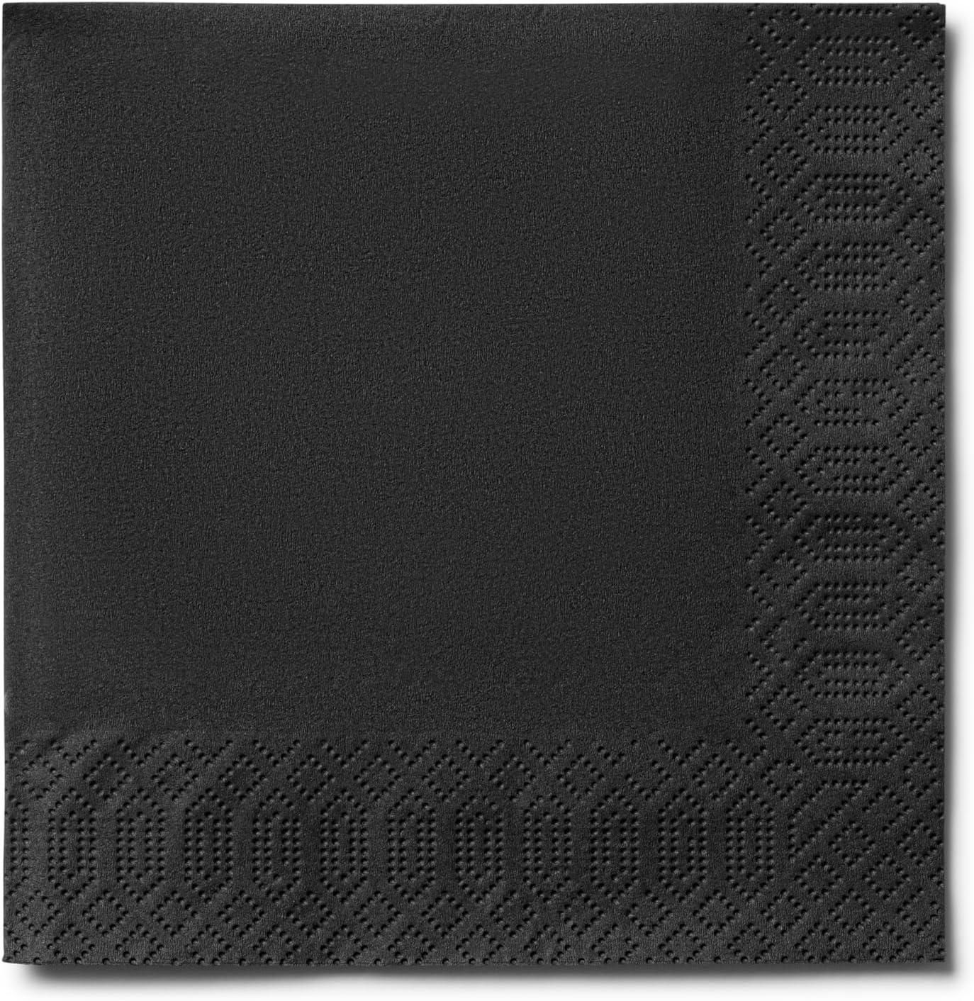 Black Beverage Napkins (300 Count) 2-Ply Disposable Cocktail Napkins for Bar, Weddings, Parties, Events, Premium Quality and EU Made