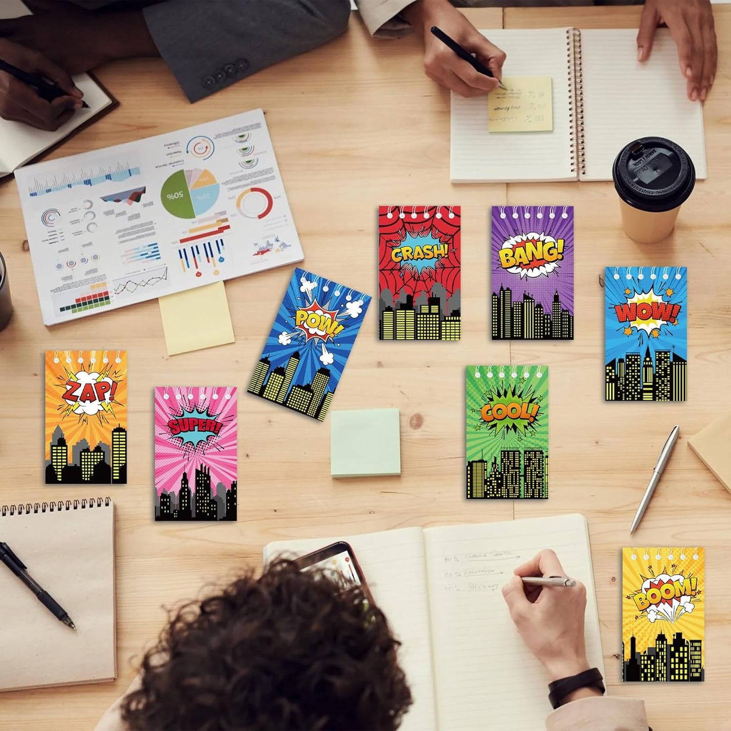 24pcs Hero Theme Mini Notebooks Party Supplies Favors Goodie Bag Stuffers Journal Pocket Notebook Supplies for City HeroTheme Birthday Party 8 Styles