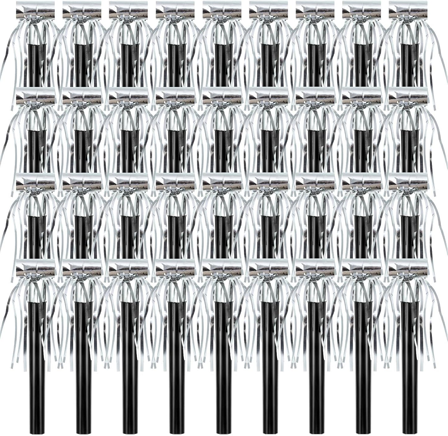 Skylety 18 Party Blower Noisemakers Glitter Birthday Noise Maker Squawkers Blowouts Whistles Fringed for Sport Events Musical Blowouts for Wedding 2026 Grad Party Supplies (Gold)
