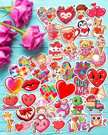 JCFIRE 200PCS Stickers for Kids, Waterproof Cute Mixed Animal Food Vinyl Scrapbook Stickers for Water Bottle, Book, Laptop, Goodie Bags Stuffers Kids Party Favors, Classroom Supplies Must Haves