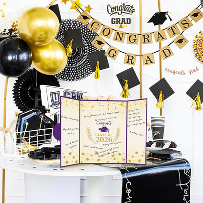 Graduation Decorations 2026 - Graduation Guest Book for Class of 2026, Signature Board Sign for High School & College Graduation Party Decor