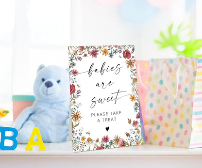 Wild Flower Audio Guest Book Sign, Baby in Bloom Love is in Bloom Decorations, Bridal Shower Baby Shower Wedding Signs for Reception, Floral Party Table Decor, 8 x 11 Inch