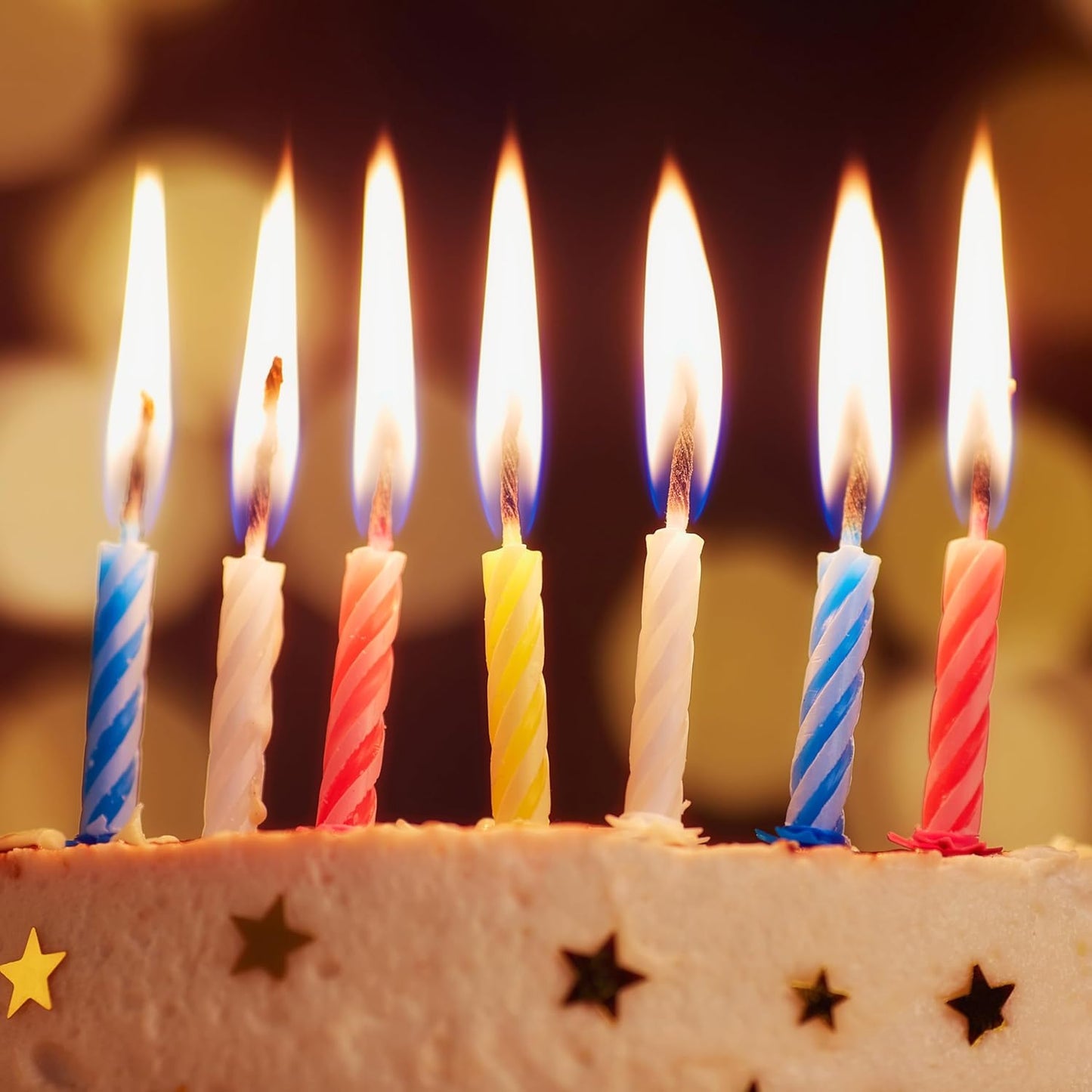 72-Count Birthday Candles Multicolored Spiral, Birthday Candles for Cake, Cupcake Candles, Party Celebration