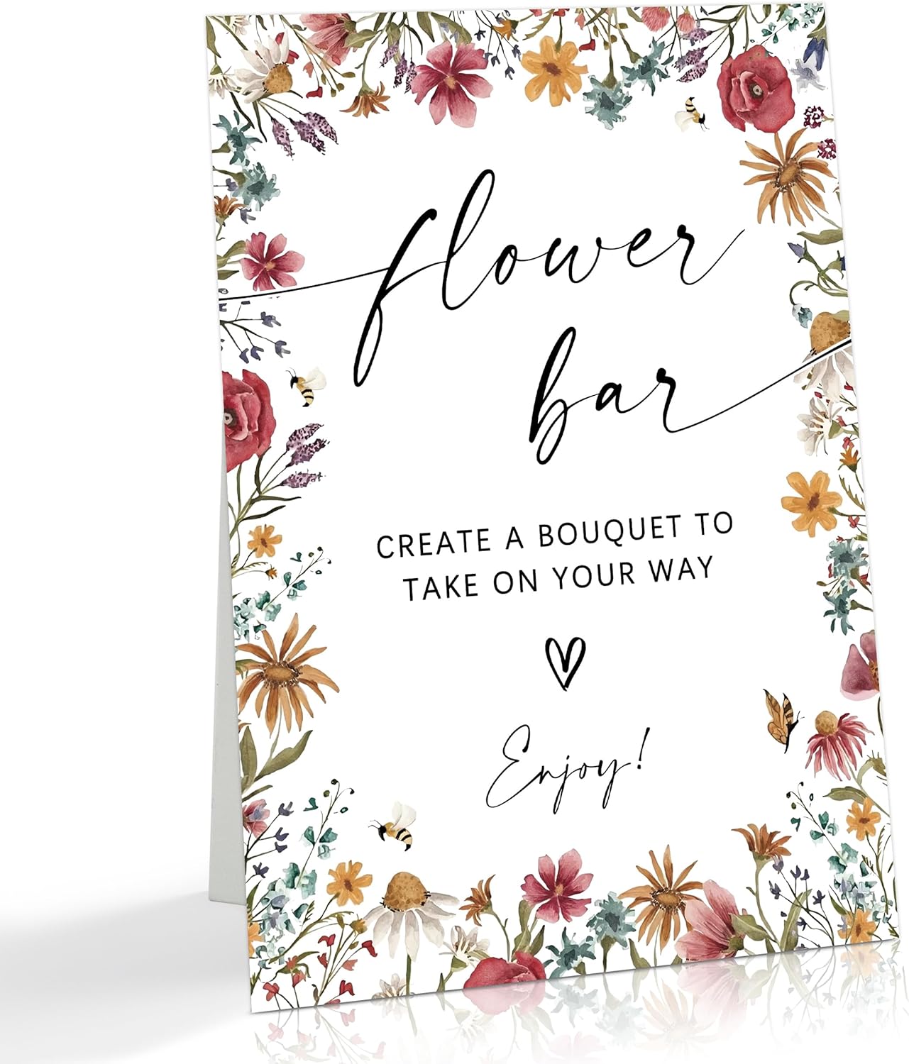 Wild Flower Audio Guest Book Sign, Baby in Bloom Love is in Bloom Decorations, Bridal Shower Baby Shower Wedding Signs for Reception, Floral Party Table Decor, 8 x 11 Inch