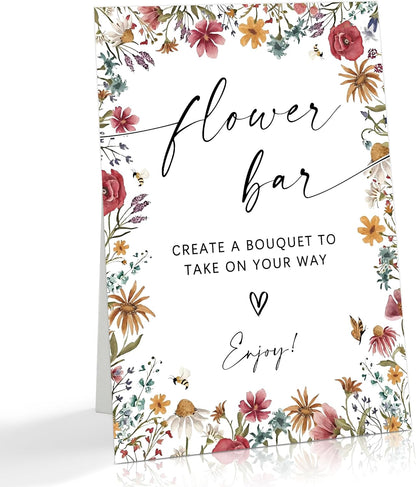 Wild Flower Audio Guest Book Sign, Baby in Bloom Love is in Bloom Decorations, Bridal Shower Baby Shower Wedding Signs for Reception, Floral Party Table Decor, 8 x 11 Inch