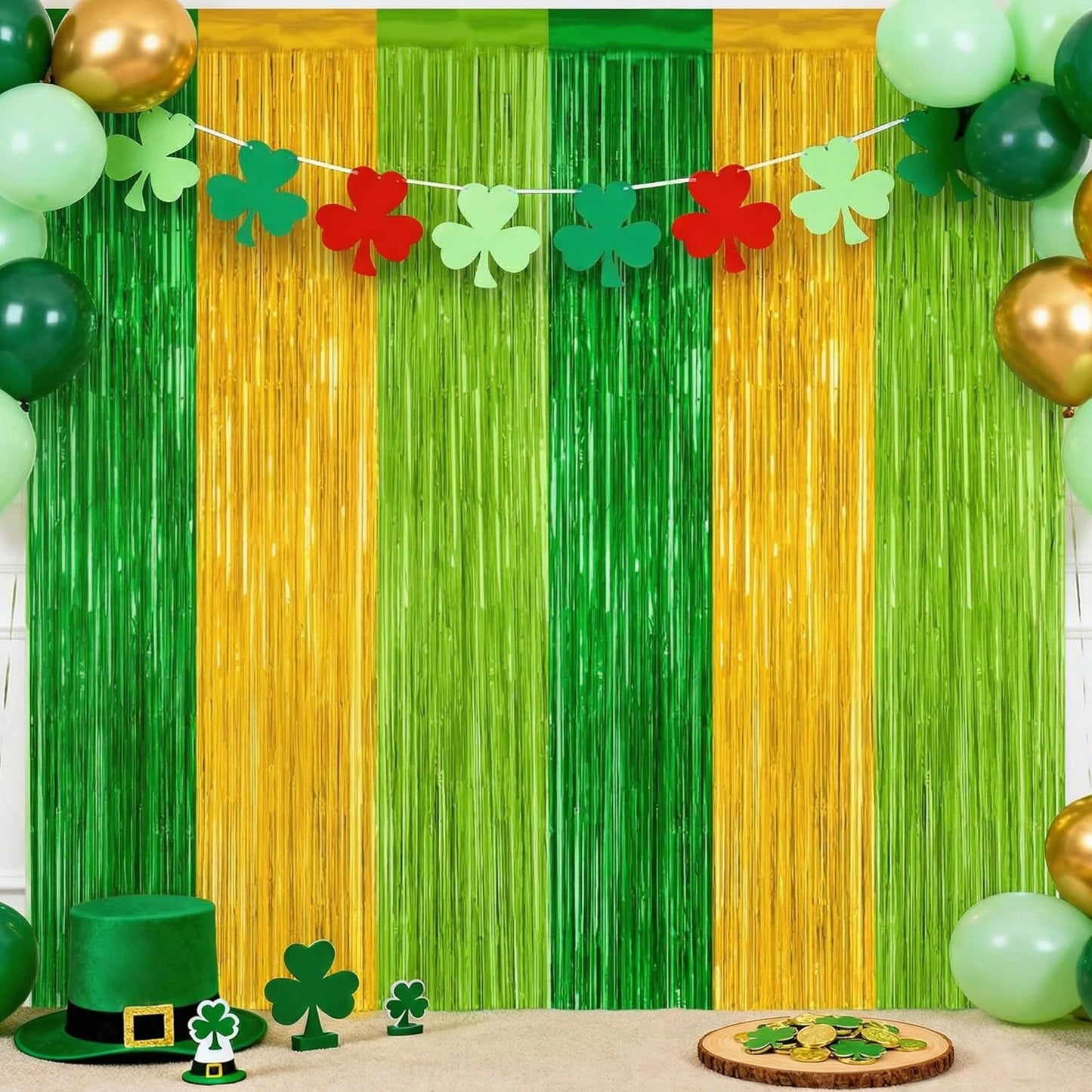 Black Fringe Curtain Party Streamers 2Pack 3.3x8.3 Ft Foil Fringe Backdrop Curtains for Birthday Wedding Bridal Baby Shower Halloween Decor Tinsel Streamers Black Party Decorations Door Streamers