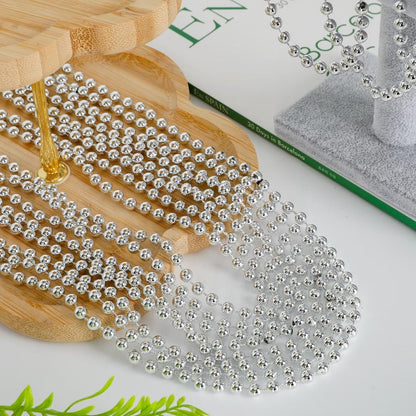 EOBOH 144PCS Mardi Gras Beads, Metallic 12 Kinds Bead Necklace Party Supplies, 33" Mardi Gras Necklace Costume Stuff, Festival Parade Throw Accessories for Wedding Birthday Celebrations Decorations