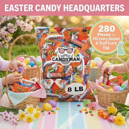 CANDYMAN 4 lb Assorted Chocolate Candy Variety Pack, Bulk Chocolate Individually Wrapped, Candy & Holiday Treats, Father's Day, Ship with Ice