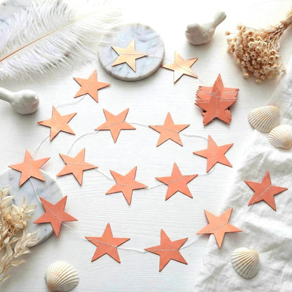 Spakon 65 Feet Glitter Star Paper Garland Banner Hanging Decoration Star Streamers Double Side 2026 Graduation Decorations for Wedding Birthday Festival New Year Party Decoration (Gold)
