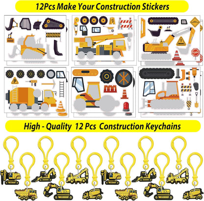 PLOUGVI 232PCS Construction Birthday Party Supplies Decorations Favors, Construction Theme Toys for Goodie Bag Stuffer, Pinata Filler Gifts