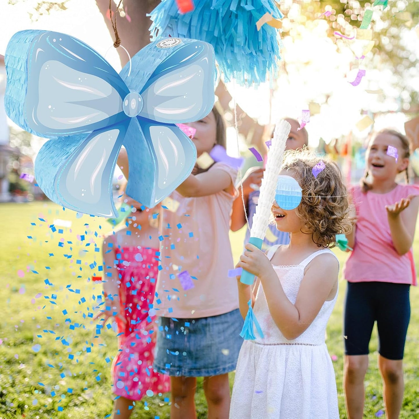 Hooqict Mexican Pinata with Blindfold and Bat Stick Party Pinata for Fiesta Carnival Cinco de Mayo Decorations Kids Adults Mexican Party Games Birthday Party Supplies