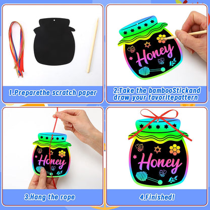 JULMELON 36 PCS Ocean Crafts, Rainbow Scratch Art Under The Sea Party Favors DIY Magic Color Summer Ocean Animals Scratch Cards for Summer Party Favors School Activities