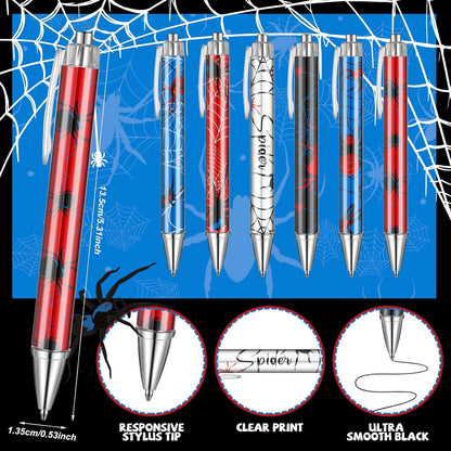 48 Piece Spider Party Favor Include 24 Pcs Notebooks 24 Pcs Ballpoint Pens Red Black Spiders Party Favor Teacher Classroom Rewards Supplies Theme Birthday Partys Gift(Classic)