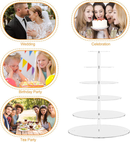 4 Tier Round Cupcake Stand, Acrylic Cupcake Display Stand for 38 Cupcakes, Clear Cupcake Holder Stand for Dessert Table, Cupcake Tower Stand for Wedding Birthday Party Graduation
