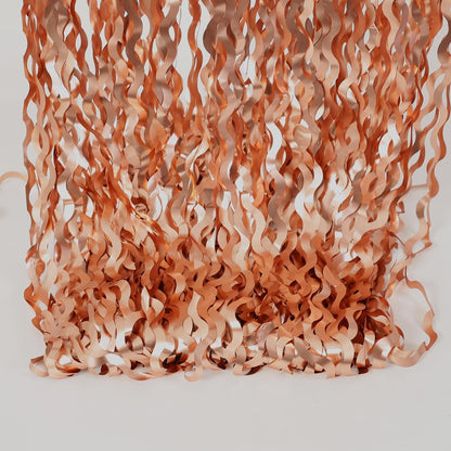 4 Pack Wavy Champagne Gold Metallic Tinsel Foil Fringe Curtains Backdrop - 3.3X6.6ft Foil Fringe Backdrop for Parties | Door Streamers for Birthday | Photo Booth Backdrops Party Decor