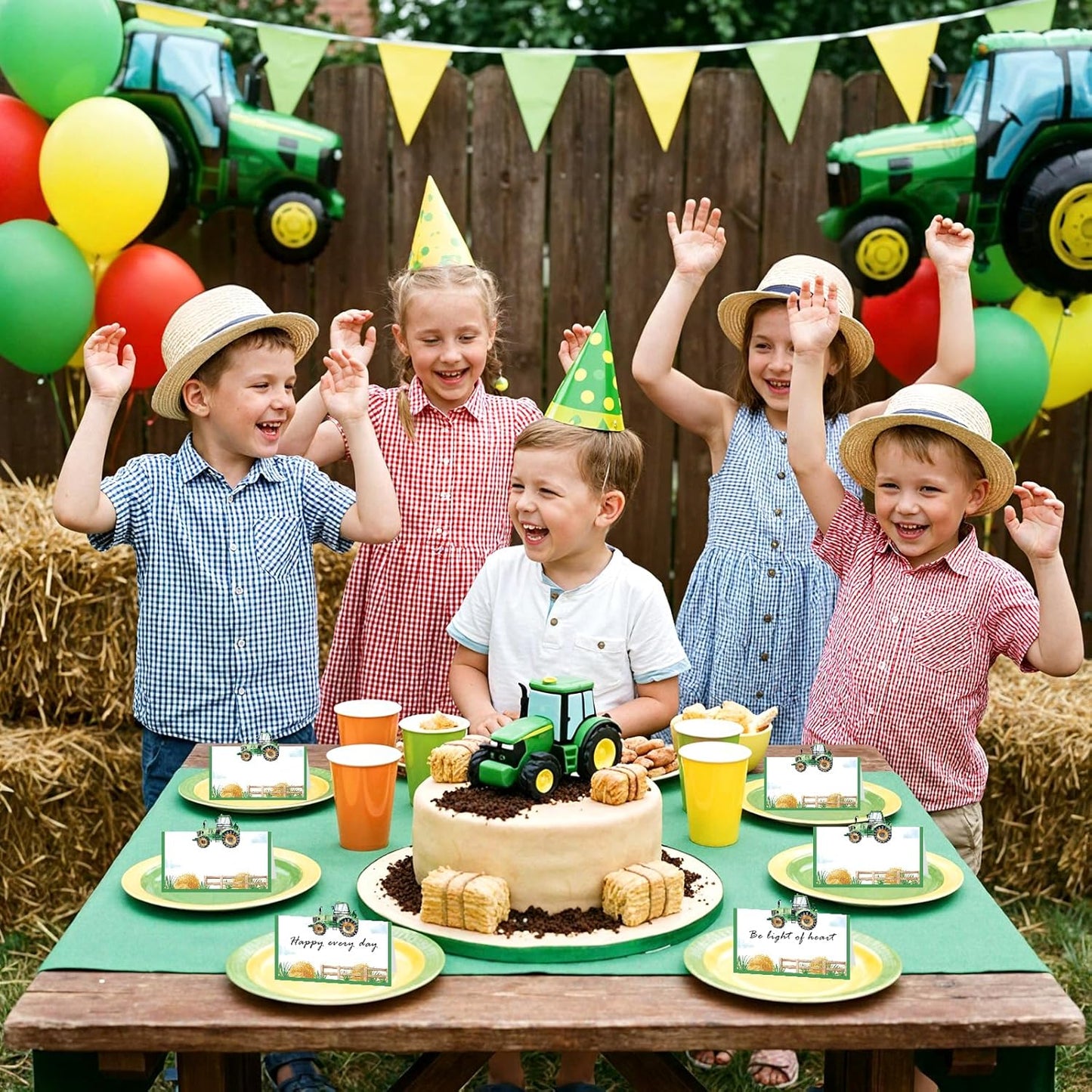 Construction Table Place Cards 50pcs Dump Truck Tent Cards Digger Excavator Food Labels Car Blank Name Card for Birthday Baby Shower Construct Theme Party Table Setting Supplies