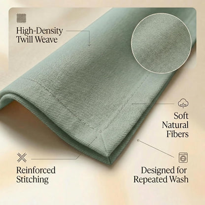 ACCENTHOME Natural Cotton Linen Napkin Set of 12 18x18 inch Dinner Napkins - Washable Soft Premium Hotel Quality Reusable Hemmed Edges Napkins Perfect Table Linens for Family Dinners, Weddings