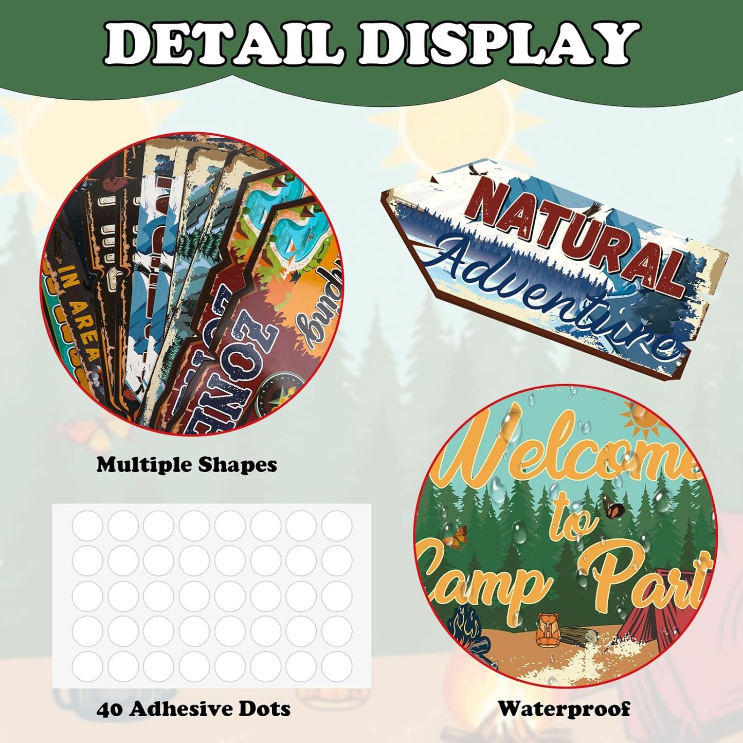 20 Pcs Luau Party Decorations Welcome Sign Summer Hawaiian Directional Signs Tropical Hawaiian Themed Birthday Decorations Luau Tiki Party Supplies with 2 Sheet Letter Stickers