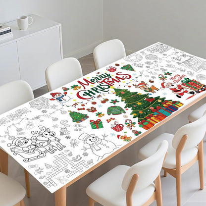 Easter Coloring Poster for Kids 30x72 Inch Bunny Giant Coloring Tablecloth Happy Easter Crafts Paper Table Cover for Gifts Activities Games Classroom Wall School Home Parties