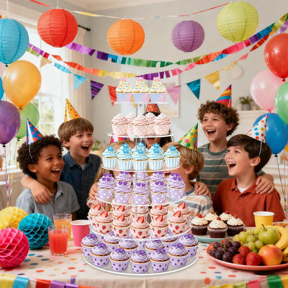 Acrylic Cupcake Tower, 7-Tier Round Cake Stand for 100 Cupcakes, Dessert Display for Parties & Weddings