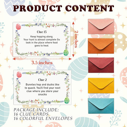 Easter Scavenger Hunt Game, Easter Games for Family Treasure Riddle Egg Hunt Cards Game Activities, Spring Floral Holiday Indoor Outdoor Party Games Supplies Gifts for Adults Friends, 01