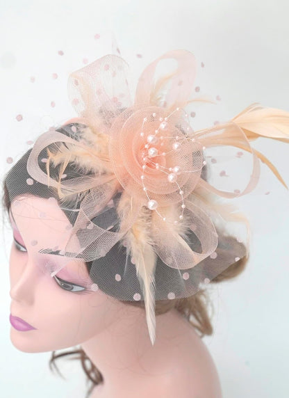 Fascinators Hat Women Tea Party Headband Flower Cocktail Mesh Feathers Hair Clip Kentucky Derby Hat Wedding