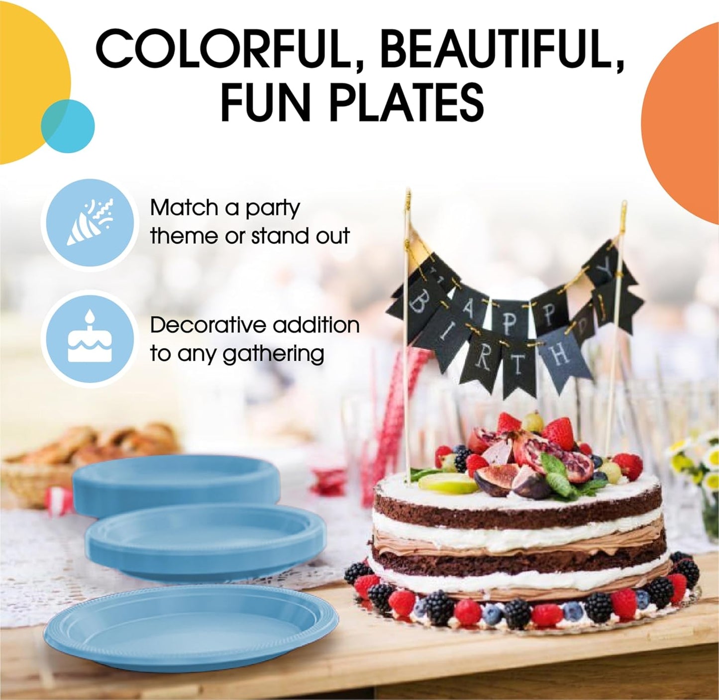 Exquisite Party Solids Red Plastic Plates For Party Supplies 10" Red Disposable Plates Heavy Duty 50 Pcs Plastic Dinnerware Sets Heavy Duty 350 GSM Disposable Dinnerware Set