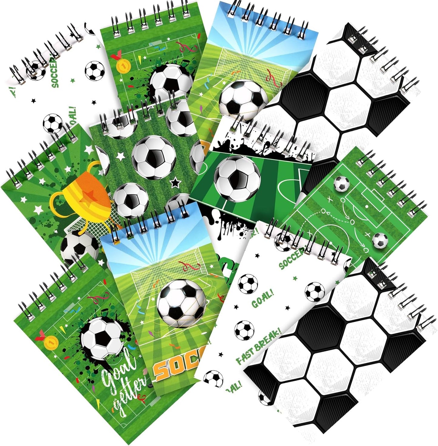 Maxdot 24 Pcs Football Mini Notepads Sports Party Favors for Gifts Spiral Mini Journal Notebooks Goodie Bag Stuffers for Teacher Reward Birthday Party Supplies