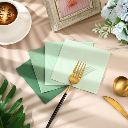 Layhit 100 Pcs Cocktail Napkins Disposable Beverage Napkins Square Paper Dessert Tissue for Wedding Birthday Celebration Party Supplies(Brown Series,5 x 5 Inch)