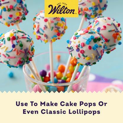 Wilton White Treat Sticks - Paper Sticks for Cake Pops, Lollipops & More - Baking Essentials - Candy Crafting Tools - 4-Inch - 150 Count