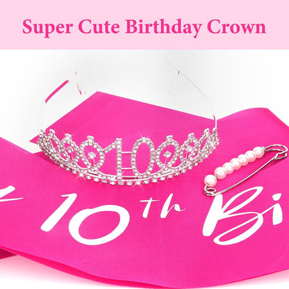 CAVETEE Silver Birthday Crown for Girls Birthday Decorations Birthday Gifts for Women and Girls