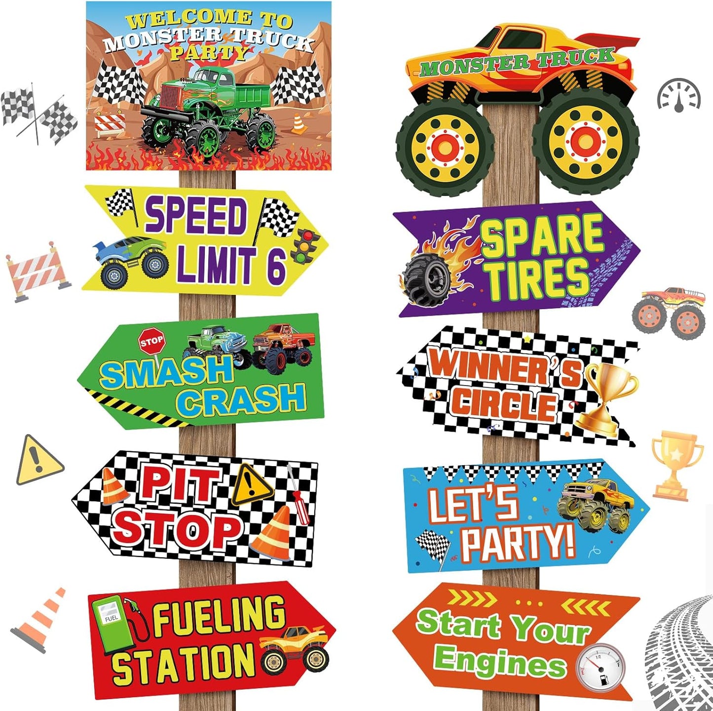 20 Pcs Luau Party Decorations Welcome Sign Summer Hawaiian Directional Signs Tropical Hawaiian Themed Birthday Decorations Luau Tiki Party Supplies with 2 Sheet Letter Stickers