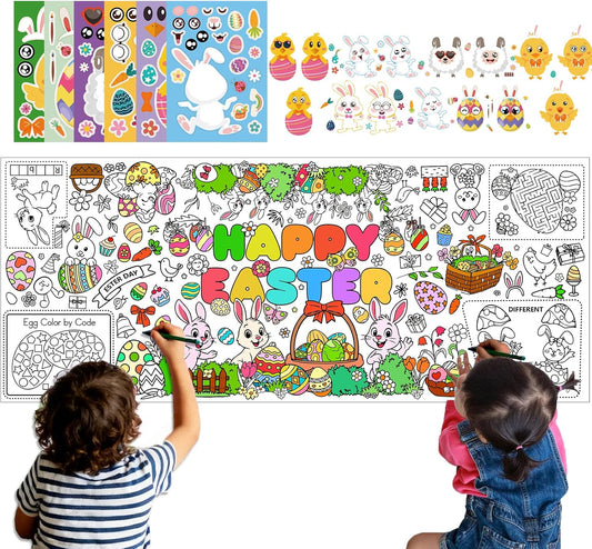 JiuFen Football Giant Coloring Tablecloth, Football Crafts for Kids - 72x30 Inches, Paper Coloring Banner Games Activities Gifts Party Decorations