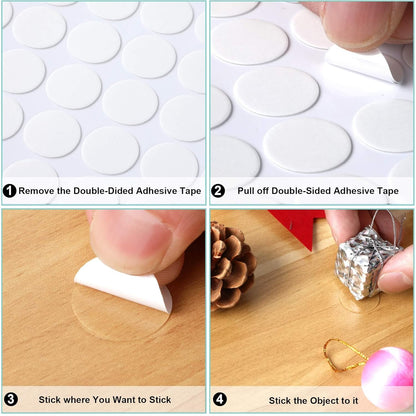 JANYUN 140 Pieces Adhesive Dots,Removable Round Putty Clear Tack No Trace Small Tape Stickers for Wall Hanging Festival Poster Office Party Decoration Picture Crafts