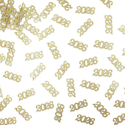 Gold Graduation Confetti Class of 2026, Glitter 2026 Confetti 120pcs for Graduation Party Decorations and New Years Eve Party Supplies 2026.